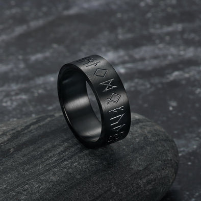 Explore Handcrafted Stainless Steel Wide Rune Ring