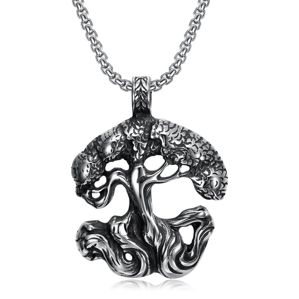 Explore Handcrafted Stainless Steel Tree of Life / Yggdrasil Pendant Necklace