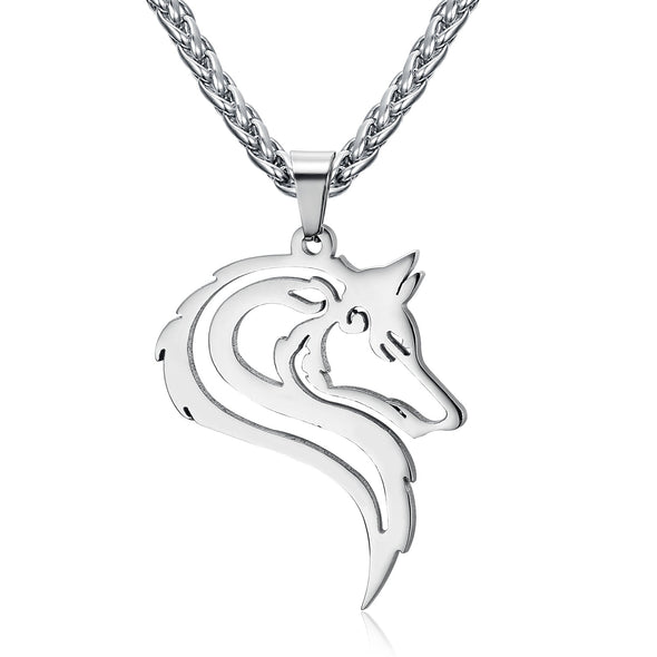 Explore Handcrafted Stainless Steel Odin's Wolf Head Pendant