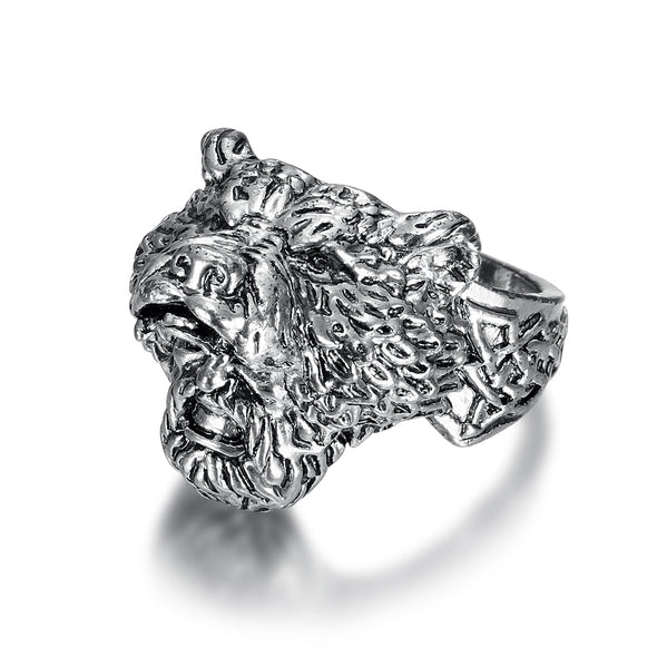 Explore Handcrafted Stainless Steel Odin and Wolf Ring