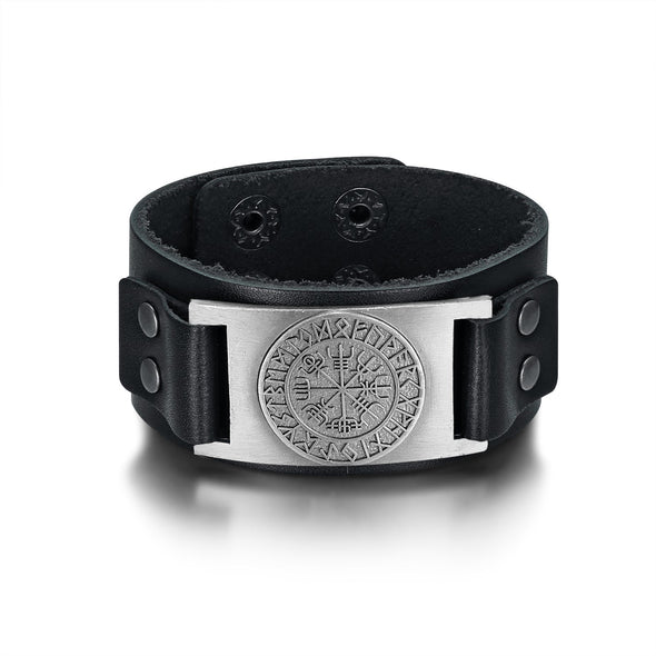 Explore Leather Viking Vegvisir Arm Cuff