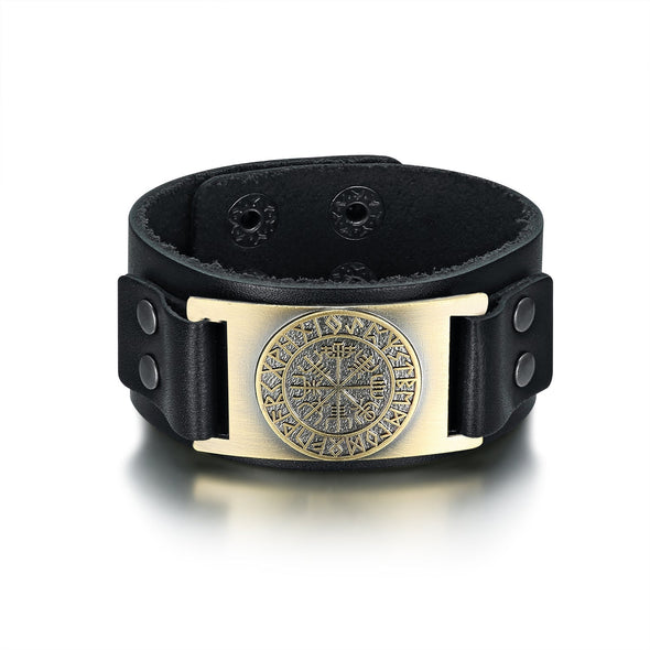 Explore Leather Viking Vegvisir Arm Cuff