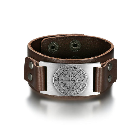 Explore Leather Viking Vegvisir Arm Cuff