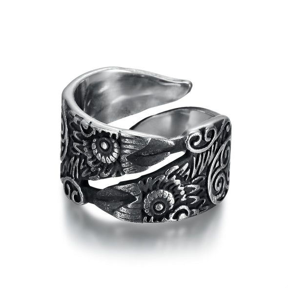 Explore Handcrafted Stainless Steel Adjustable Raven Ring