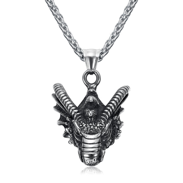 Explore Handcrafted Stainless Steel Dragon Head Necklace