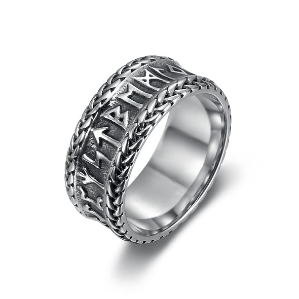 Explore Handcrafted Stainless Steel  Rune and Knotwork Ring