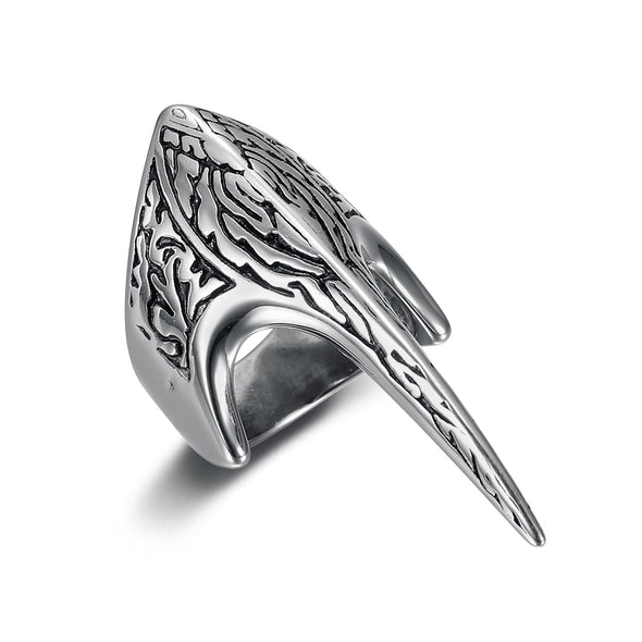 Explore Handcrafted Stainless Steel Stylized Raven Skull Ring