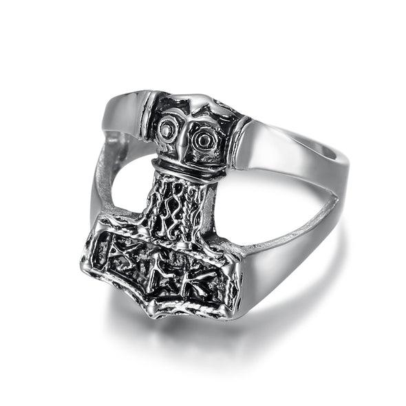 Explore Handcrafted Stainless Steel Thor's Hammer Ring