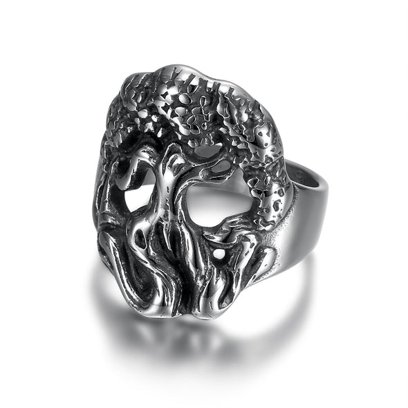 Explore Handcrafted Stainless Steel Yggdrasil / Tree of Life Ring