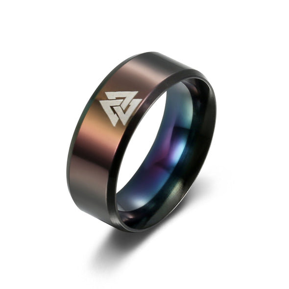 Explore Black Handcrafted Stainless Steel Valknut Ring