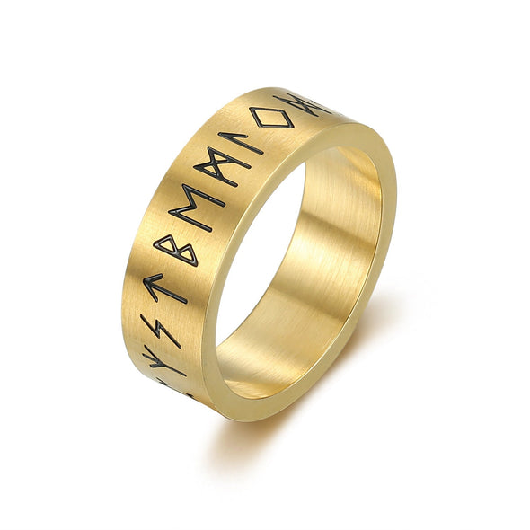 Explore Handcrafted Stainless Steel Wide Rune Ring