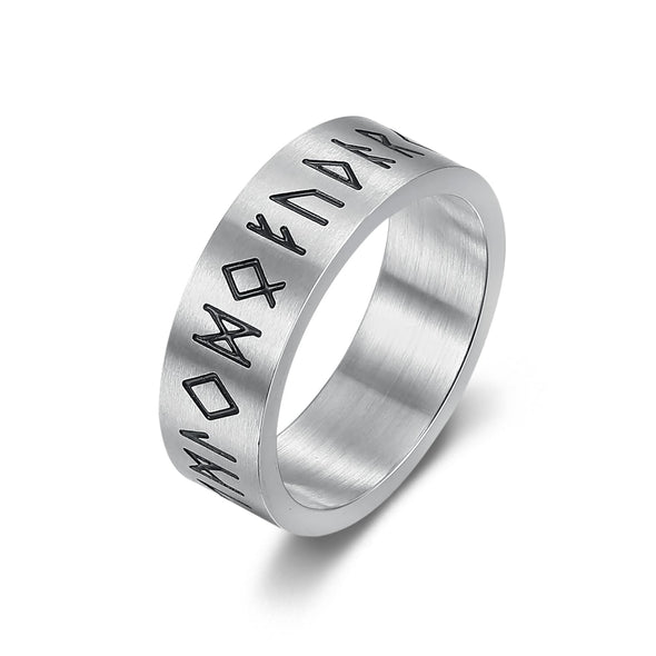 Explore Handcrafted Stainless Steel Wide Rune Ring