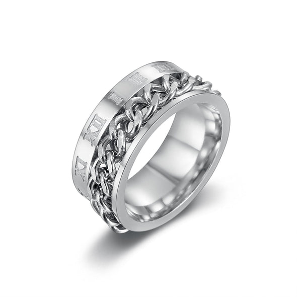 Explore Handcrafted Stainless Steel Rotating Rune Ring