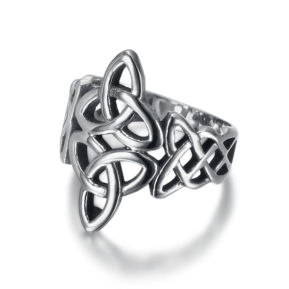 Explore Handcrafted Stainless Steel Triquetra and Celtic Knot Ring