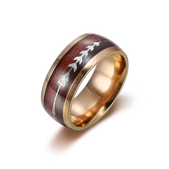 Explore Tungsten Carbide Wedding Band With Wood and Arrow Inlay