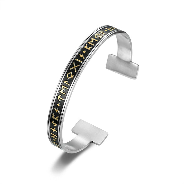 Explore Handcrafted Stainless Steel Elder Futhark Rune Bracelet