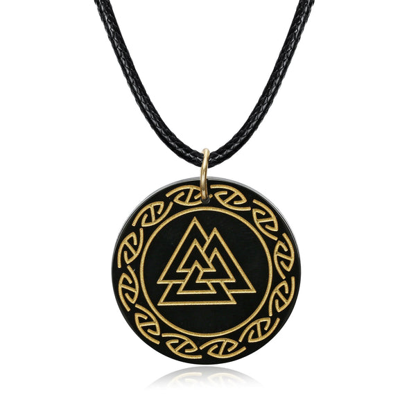 Explore Circular Horn Valknut Necklace