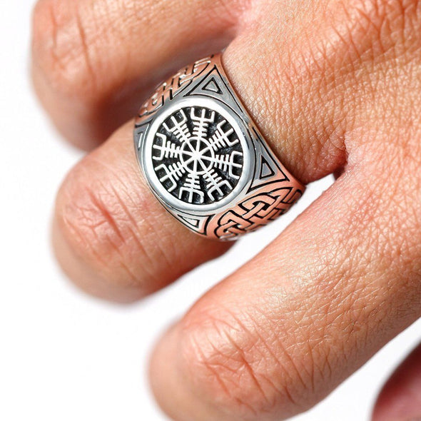 Explore 925 Sterling Silver Helm of Awe Signet Ring