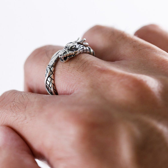 Explore 925 Sterling Silver Jormungand Midgard Serpent Ring