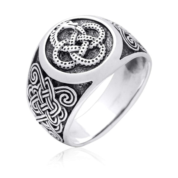 Explore 925 Sterling Silver Jormungand Serpent Ring