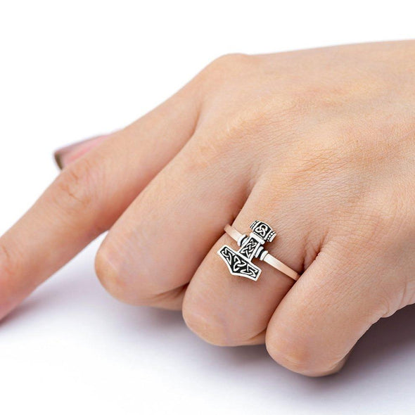 Explore 925 Sterling Silver Ladies Thor's Hammer Ring