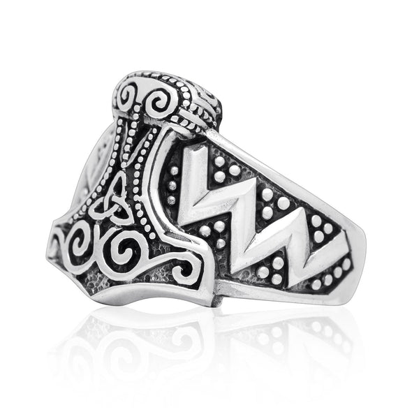 Explore 925 Sterling Silver Mjolnir & Celtic Knot Ring