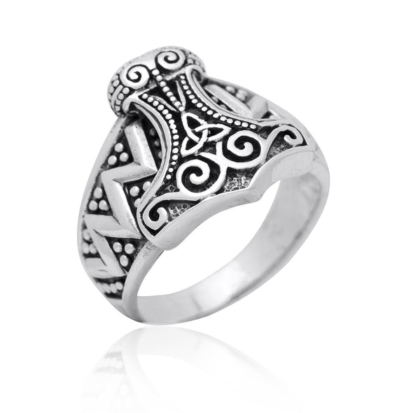 Explore 925 Sterling Silver Mjolnir & Celtic Knot Ring