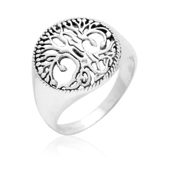 Explore 925 Sterling Silver Open Cut Tree of Life / Yggdrasil Ring