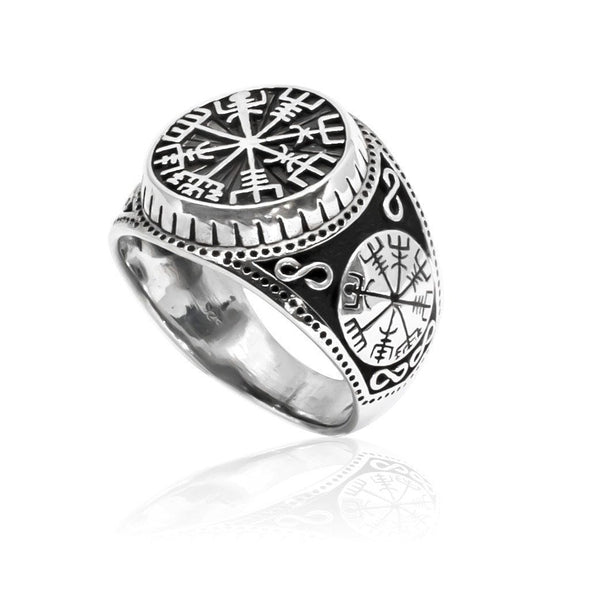 Explore 925 Sterling Silver Raised Vegvisir Ring