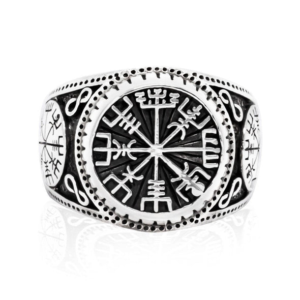 Explore 925 Sterling Silver Raised Vegvisir Ring