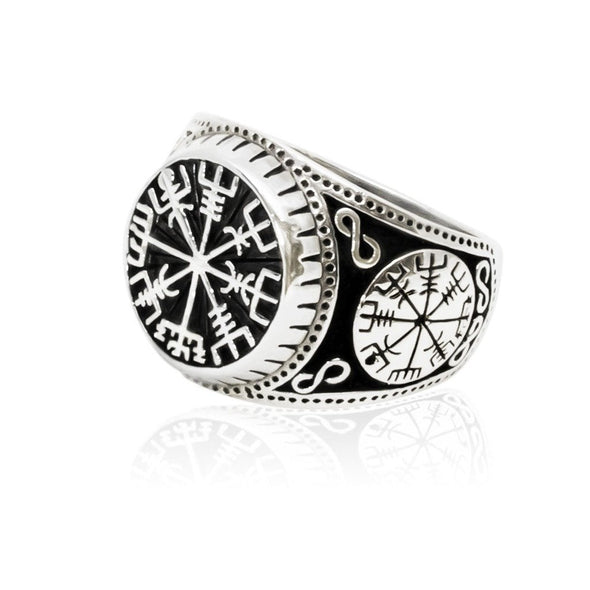 Explore 925 Sterling Silver Raised Vegvisir Ring