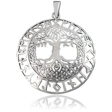 Explore 925 Sterling Silver Tree of Life / Yggdrasil Open Cut Pendant