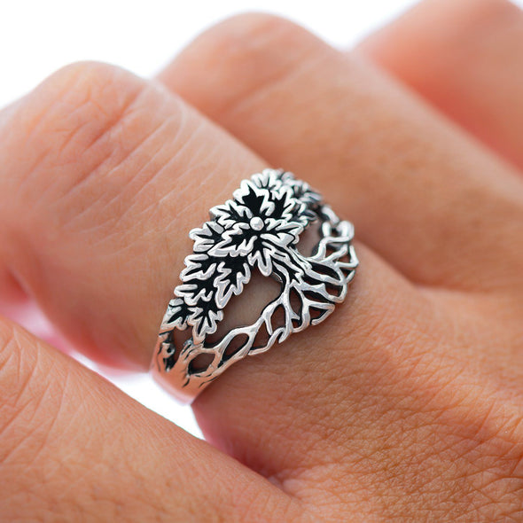 Explore 925 Sterling Silver Tree of Life / Yggdrasil Unisex Ring