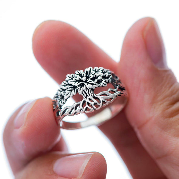 Explore 925 Sterling Silver Tree of Life / Yggdrasil Unisex Ring