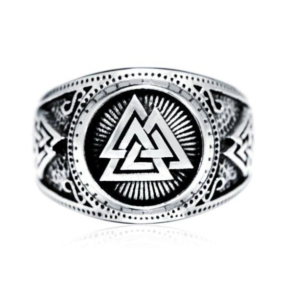 Explore 925 Sterling Silver Triple Valknut Signet Ring