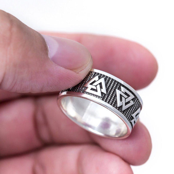 Explore 925 Sterling Silver Valknut Band Ring