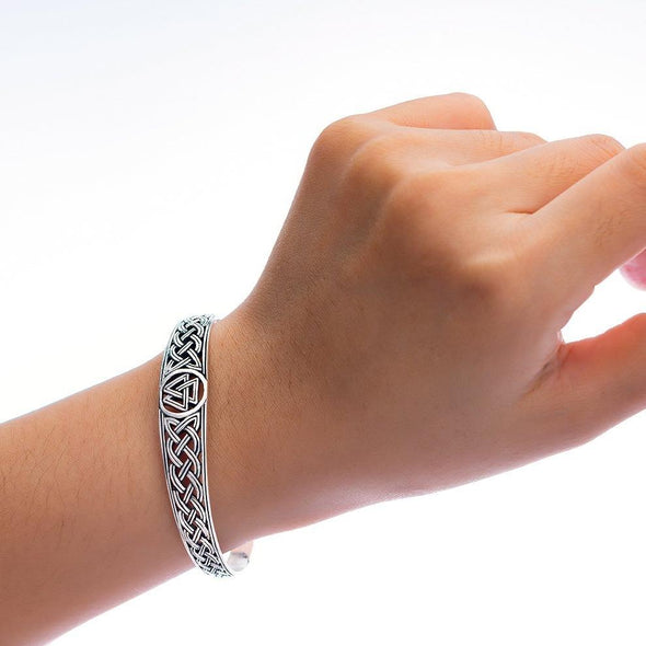 Explore 925 Sterling Silver Valknut Shieldmaiden Bracelet