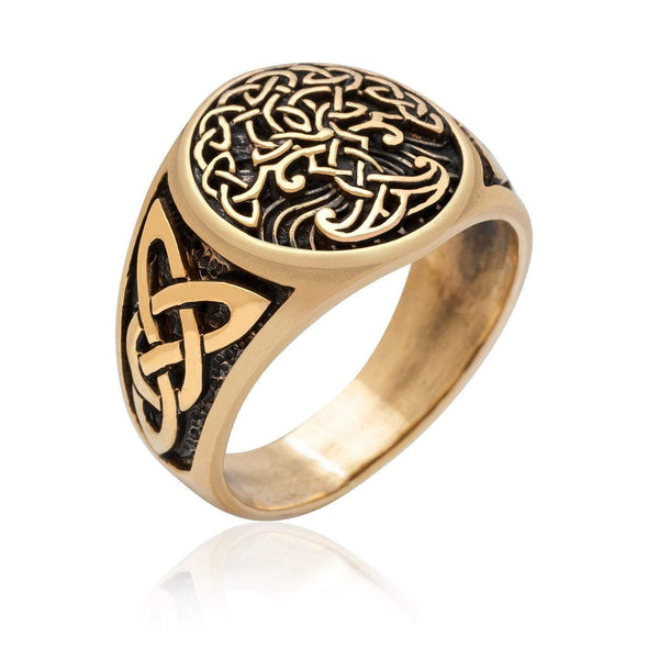 Explore Bronze Tree of Life / Yggdrasil Ring With Knotwork