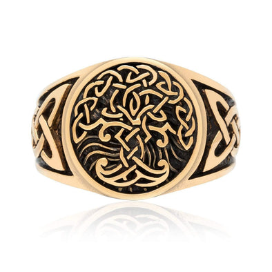 Explore Bronze Tree of Life / Yggdrasil Ring With Knotwork