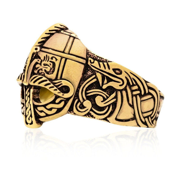 Explore Bronze Viking Ring in Viking Helmet Design