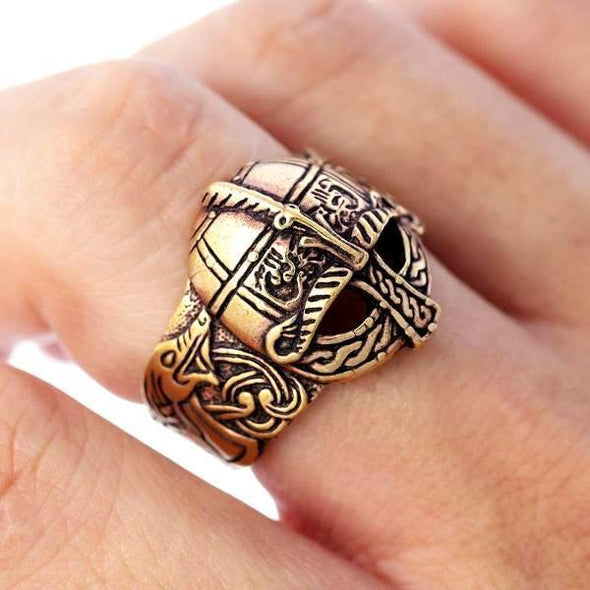 Explore Bronze Viking Ring in Viking Helmet Design