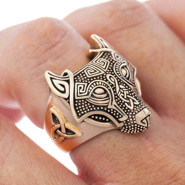 Explore Bronze Wolf Head Viking Ring