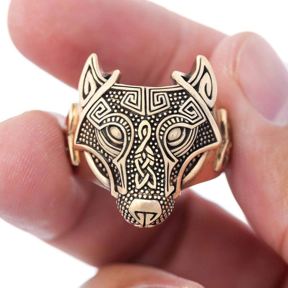 Explore Bronze Wolf Head Viking Ring