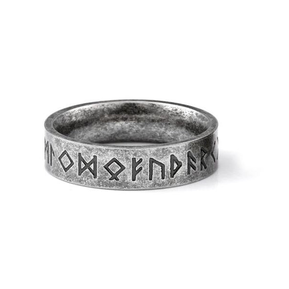 Explore Handcrafted Stainless Steel Runes Ring (Aged Finish)