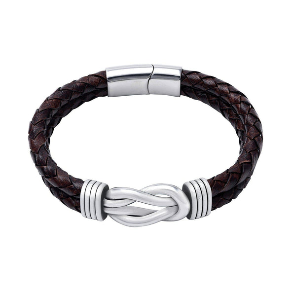 Explore Handcrafted Stainless Steel and Leather Celtic Infinity Knot Bracelet