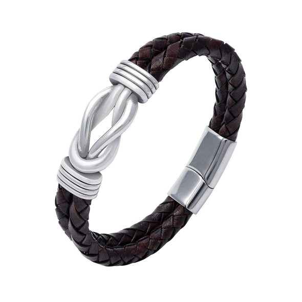 Explore Handcrafted Stainless Steel and Leather Celtic Infinity Knot Bracelet