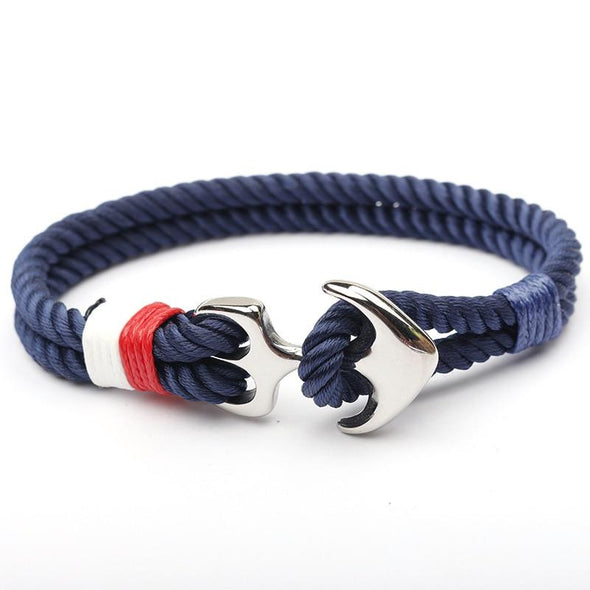 Solid Blue Anchor Bracelet